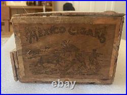 Circa 1900 Rare Cigar Store Display Box Old Mexico Cigars Brown Brothers Detroit