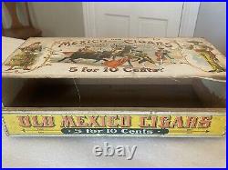 Circa 1900 Rare Cigar Store Display Box Old Mexico Cigars Brown Brothers Detroit