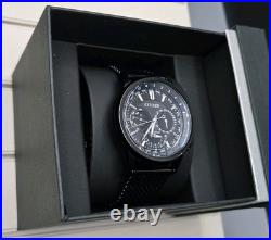 Citizen BU4025-76E Eco-Drive World Time Black IP Mens Watch Store Display Rare