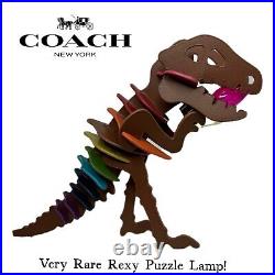 Coach Rexy T-Rex Dinosaur Rainbow Leather Puzzle Lamp Store Display Rare