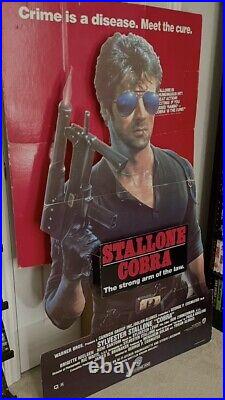 Cobra Stallone 1986 Video Store Display Movie Standee Full Size Rare