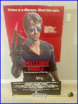 Cobra Stallone 1986 Video Store Display Movie Standee Full Size Rare