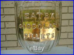 Collectible Rare Antique1907 ZATEK CHOCOLATE BILLET Store Display JAR & LID