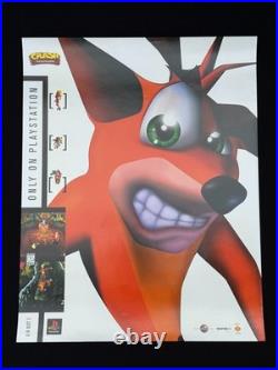 Crash Bandicoot 1996 Sony Playstation PS1 Store Display Promo Poster Sign RARE