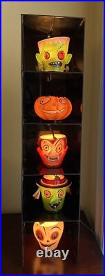 Dept 56 Halloween Fright Lights Store Display Cabinet Retail RARE with 5 Holders