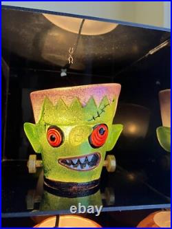 Dept 56 Halloween Fright Lights Store Display Cabinet Retail RARE with 5 Holders