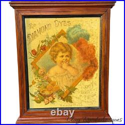 Diamond Dyes Display Cabinet Store Display Antique Wells The Baby Cherry Rare