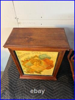 Diamond Dyes Display Cabinet Store Display Antique Wells The Baby Cherry Rare