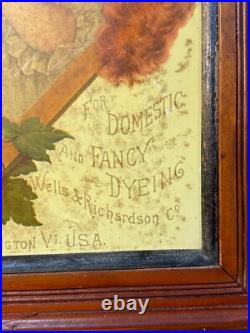 Diamond Dyes Display Cabinet Store Display Antique Wells The Baby Cherry Rare