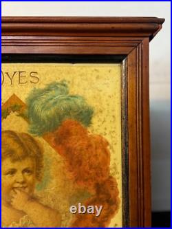 Diamond Dyes Display Cabinet Store Display Antique Wells The Baby Cherry Rare