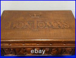 Don Tomas Store Display Cigar Box Carved Rare Vintage Large Wooden 17 X 9