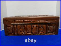 Don Tomas Store Display Cigar Box Carved Rare Vintage Large Wooden 17 X 9