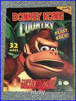 Donkey Kong Country Store Display Sign Promo Super Nintendo RARE 1994 Licensed