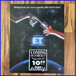 E. T. The Extra-Terrestrial 1996 Home Video 22x28 VHS Store Display Sign Rare