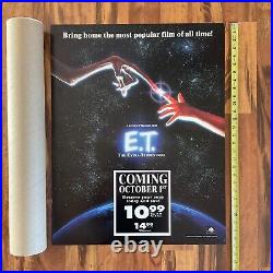 E. T. The Extra-Terrestrial 1996 Home Video 22x28 VHS Store Display Sign Rare