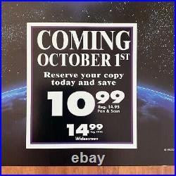 E. T. The Extra-Terrestrial 1996 Home Video 22x28 VHS Store Display Sign Rare