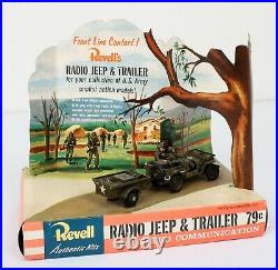 EXTREMELY RARE! 1957 Revell Radio Jeep & Trailer Factor Model Kit STORE DISPLAY