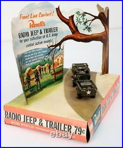EXTREMELY RARE! 1957 Revell Radio Jeep & Trailer Factor Model Kit STORE DISPLAY