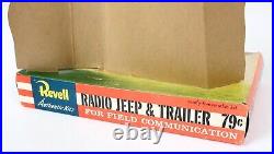 EXTREMELY RARE! 1957 Revell Radio Jeep & Trailer Factor Model Kit STORE DISPLAY