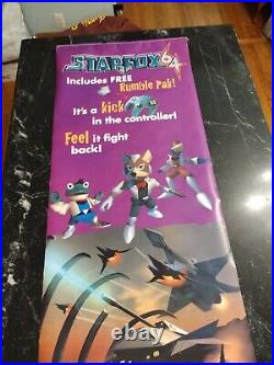 EXTREMELY RARE Star Fox N64 ORIGINAL Vinyl Promo Banner Store Display Nintendo