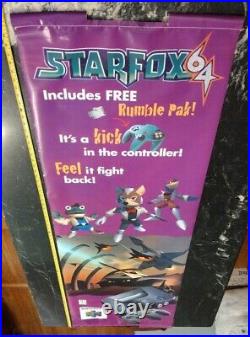 EXTREMELY RARE Star Fox N64 ORIGINAL Vinyl Promo Banner Store Display Nintendo