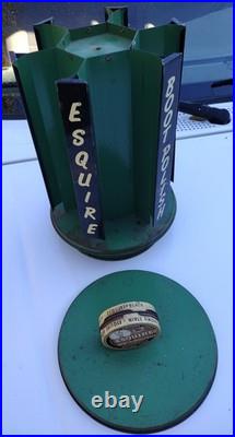 Esquire Boot Shoe Polish Antique Early Store Metal Rotating Display Rare