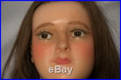 Extremely Rare Victorian Antique French Wax Mannequin Head W Glass Eyes, Awesome
