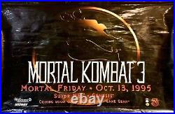 Extremely Rare! Vintage Gaming Mortal Kombat 3 Store AD Display Promo BANNER