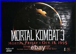 Extremely Rare! Vintage Gaming Mortal Kombat 3 Store AD Display Promo BANNER