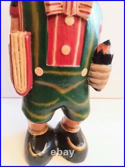 Extremely rare, whimsical 1950's wood, hand-carved Pinocchio store display statue