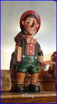 Extremely rare, whimsical 1950's wood, hand-carved Pinocchio store display statue