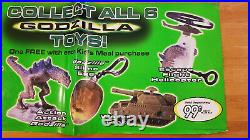 GODZILLA PROMO 1998 Taco Bell Store Display Toys Poster Movie Oddball Rare
