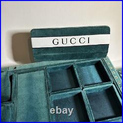 GUCCI Authentic RARE GREEN SUEDE DISPLAY CASE FOR JEWELRY/WATCHES