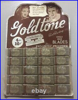 Goldtone Razor Blade Store Display 40s Ad 20 Count 4 for 10 cents Complete RARE