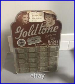 Goldtone Razor Blade Store Display 40s Ad 20 Count 4 for 10 cents Complete RARE