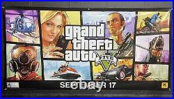 Grand Theft Auto V Promo Display Vinyl Banner LARGE 71x35 Store Display RARE