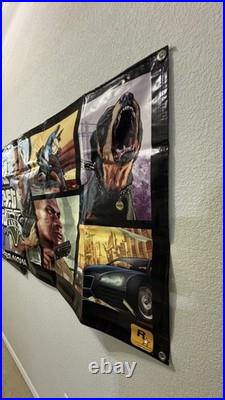 Grand Theft Auto V Promo Display Vinyl Banner LARGE 71x35 Store Display RARE