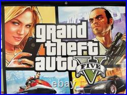 Grand Theft Auto V Promo Display Vinyl Banner LARGE 71x35 Store Display RARE