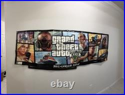 Grand Theft Auto V Promo Display Vinyl Banner LARGE 71x35 Store Display RARE
