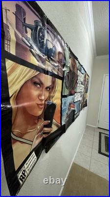 Grand Theft Auto V Promo Display Vinyl Banner LARGE 71x35 Store Display RARE