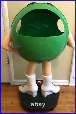 Green M&M's Candy Character Collectible Large Store Display 39 RARE On Wheels