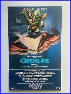 Gremlins Video Store Display VHS Standee Speilberg Rare HTF 1985 Bright Colors