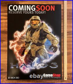 HALO 3 Video Game Store Display Coming Soon Sign 2007 Bungie Promo 20x28 RARE