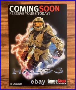 HALO 3 Video Game Store Display Coming Soon Sign 2007 Bungie Promo 20x28 RARE