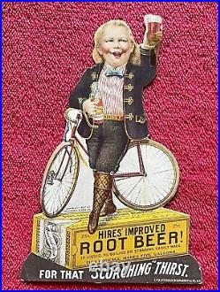 HIRES ROOT BEER 1890s STORE COUNTER STAND-UP DISPLAY CARD RARE