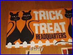 Halloween Store Display Candy Trick or Treat UNUSED Rare Cat Scarecrow Poster
