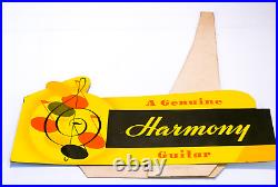 Harmony Guitar Record Store Display 1950's Rare15 3/4 x 18