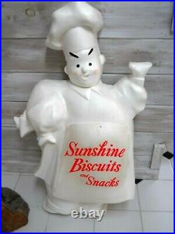 Huge Sunshine Biscuits Chef Store Display Super Rare Vintage Sign