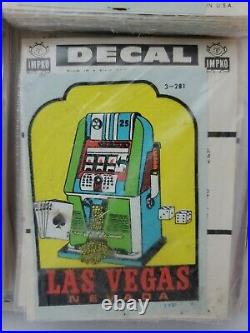 IMPKO Decals Store Display LAS VEGAS 100 Decals on CARD Made in USA RARE