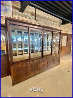 INCREDIBLY RARE 30ft Antique 1880s Jewelry Store Back Bar Wall Unit Display